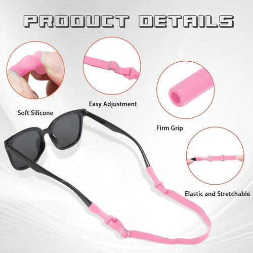 Miniatura 4 de 5 correas ajustables para gafas, correas de vidrio sin cola, correa de soporte deportivo para gafas y lentes de sol