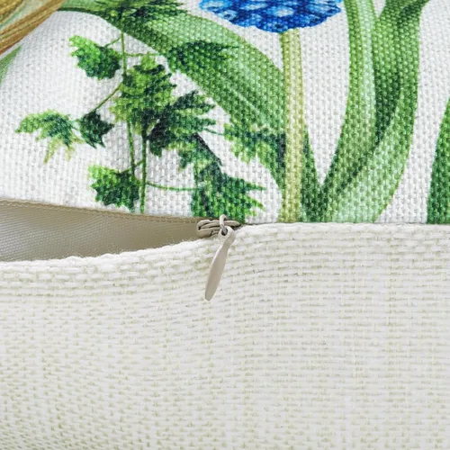 Miniatura 5 de Bonhause Juego de 4 fundas decorativas para cojín de 18 x 18 pulgadas con diseño de tulipanes y flores de jardín para exteriores, para patio, sofá