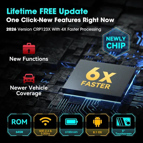 Miniatura 6 de Escáner LAUNCH OBD2 CRP123X, lector de códigos, para ABS, SRS, herramienta de escaneo de transmisión del motor, Android 7.0, pantalla táctil de 5.0