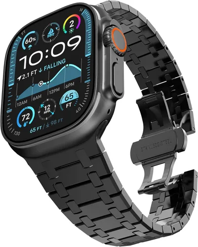 CHANCHY Correa de acero inoxidable compatible con Apple Watch Ultra 3/2/1 de 1.732 pulgadas, Series 11/10 de 1.812 pulgadas, 9/8/7 1.772 pulgadas,