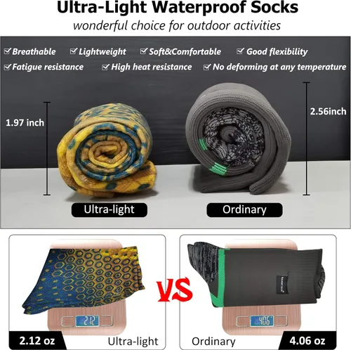 Miniatura 3 de RANDY SUN Ultra-thin Golf Waterproof Socks, Breathable Men's Women's Sports Mid Calf Socks 1&2 Pairs