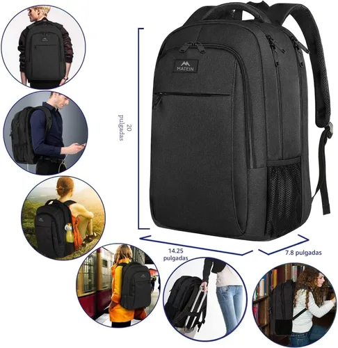 Miniatura 5 de MATEIN Mochila de viaje extra grande, compatible con TSA, de 18.4 pulgadas, para laptop con puerto de carga USB, antirrobo, aprobada para vuelos