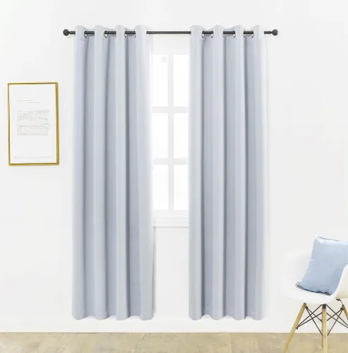 Mangata Casa - Cortinas opacas para dormitorio, 2 paneles, cortinas térmicas para ventana, para sala de estar, cortinas que oscurecen. Blanco