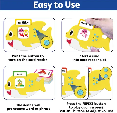 Miniatura 2 de Tarjetas flash Baby Shark para niños de 2 a 4 años Juguetes sensoriales para niños autistas y autistas no verbales de 2, 3, 4, 5, 6 años, juguetes