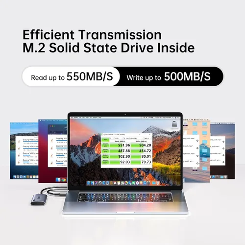 Miniatura 2 de SSK Disco duro externo SSD de 128 GB, SSD portátil de hasta 550 MB/s, unidades de estado sólido rápidas, unidad externa USB 3.2 Gen2 para iPhone