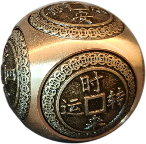 Miniatura 7 de Rana de dinero Feng Shui de latón de tres patas, riqueza tradicional, estatua de sapo de dinero con juego de 5 monedas de buena suerte, monedas