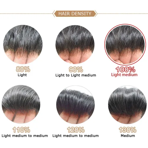 Miniatura 6 de Tupé para hombre Remy pieza de cabello humano para hombres encaje tupé para hombres nudo blanqueado sistema de reemplazo de cabello para hombre