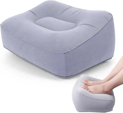Reposapiés inflable para viajes en avión y oficina, almohada portátil para reposapiernas, pies elevados para vuelos económicos, escritorio en casa,