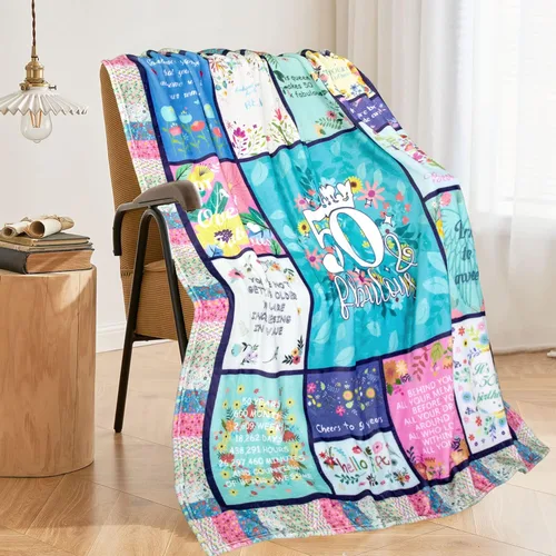 Miniatura 3 de 50th Birthday Gifts for Women Blanket, 50 Year Old Birthday Gifts for Women, Gifts for 50 Year Old Woman, 50th Birthdays Decoration Throw Blanket