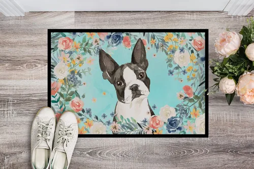 Miniatura 2 de Caroline's Treasures CK3433MAT - Tapete Boston Terrier de 18 x 27 pulgadas, para interiores y exteriores, para entrada, antideslizante, lavable