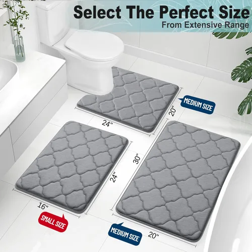 Miniatura 2 de OLANLY Alfombra de baño de espuma viscoelástica de 24 x 16 pulgadas, ultra suave y absorbente, antideslizante, cómoda, lavable a máquina, para suelo