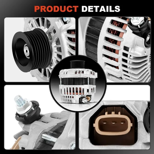 Miniatura 6 de Alternador apto para Chevy para Buick, reemplazo de alternador de alto rendimiento para 1 un cable autoexcitante, para alternador GM Chrome ADR0335