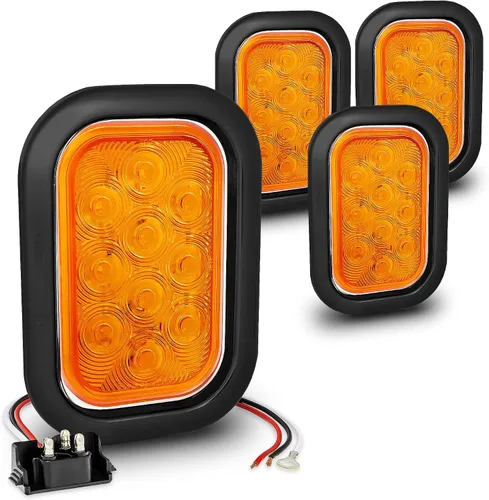 Miniatura 16 de TRUE MODS Kit de 2 luces traseras LED rectangulares rojas de 5x3 3x5 pulgadas [DOT FMVSS 108] [SAE I6 P2 S2 (3) T] [Ojales/Tapones] [Sumergible] Rojo