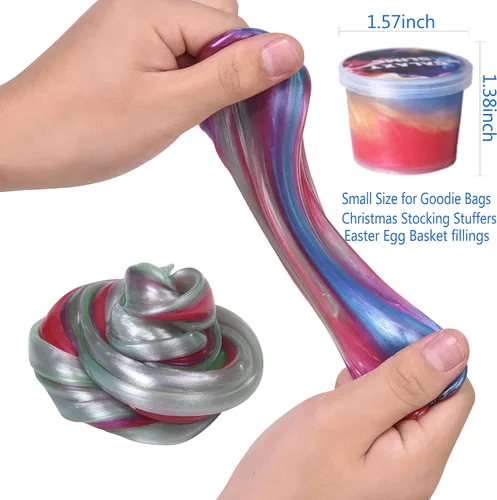 Miniatura 5 de Masilla de slime para fiestas infantiles, paquete de 24 unidades de slime de galaxia, slime de cristal para bolsa de regalos, juguetes para aliviar