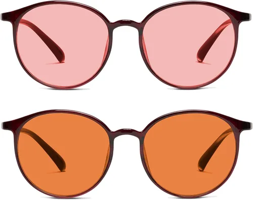 Miniatura 7 de BRADDEL Indoor FL-41 Rosa & Outdoor FL-60 Marrón Gafas de Migraña para Sensibilidad a la Luz Fluorescente, LED, Deslumbramiento, Fotofobia y Uso