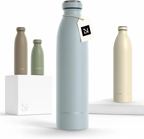 Miniatura 98 de LARS NYSØM Botella de agua XL de acero inoxidable aislada 12oz 17oz 25oz 34oz 51oz Botella térmica aislada para bebidas calientes y frías Azul
