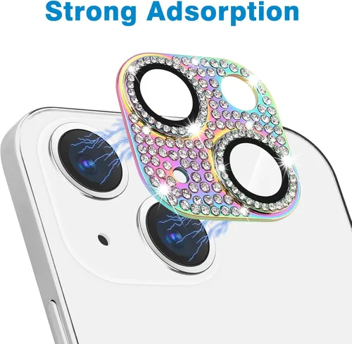 Miniatura 99 de Protector de lente de cámara diseñado para iPhone 12 Pro Max, con diamantes de imitación 3D con diamantes de imitación 9H, vidrio templado, Rosado