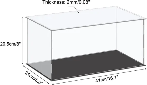 Miniatura 2 de MECCANIXITY Vitrina de Exhibición de Acrílico Caja de Plástico Cubo Caja de Almacenamiento Transparente Pequeña Ensamblable A Prueba de Polvo