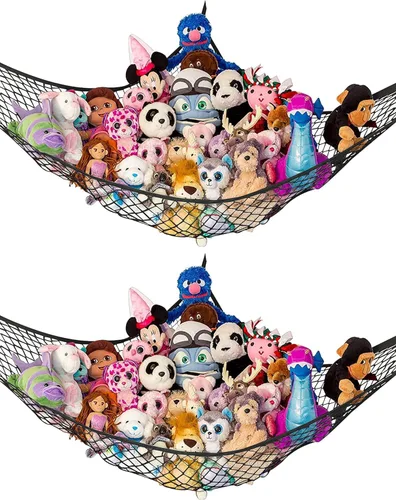 Miniatura 9 de Lilly's Love Hamaca para animales de peluche, organizador colgante de esquina, almacenamiento de juguetes, red de almacenamiento de animales