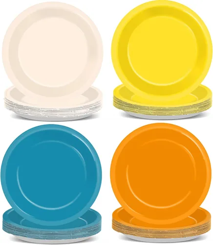 Miniatura 23 de CHUNNIN 48 platos de papel para fiesta de regreso a clases, suministros de fiesta de temporada escolar, 7 pulgadas, platos desechables