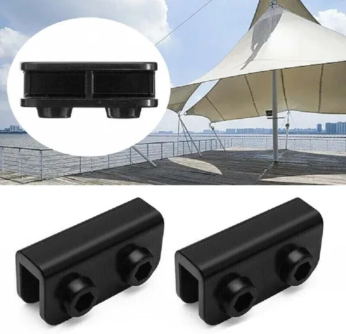 Miniatura 5 de 4 unids 2 vías pop-up gazebo reemplazo conector piezas de repuesto rectangular soporte conjunto negro