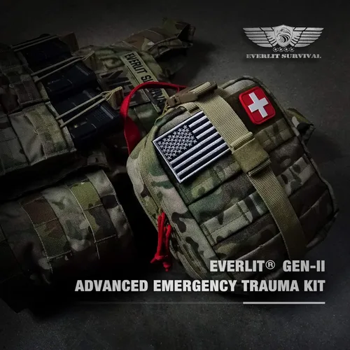 Miniatura 3 de EVERLIT Kit avanzado de trauma, torniquete CAT GEN-7, compatible con TCCC, bolsa táctica IFAK de combate militar con férula de 36 pulgadas de nylon