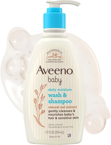 Gel de ducha y champú Aveeno de bebé, J&J057778, 1, 1