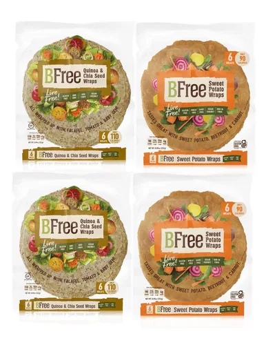 Miniatura 9 de BFree Tortillas de envoltura sin trigo sin gluten, batata, veganas sin lácteos (paquete de 2)