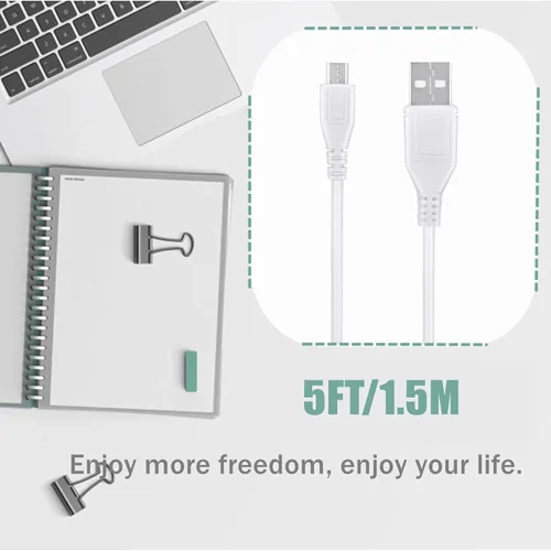 Miniatura 4 de 3.3ft White Micro USB Adapter Charger Cord Cable Replacement for Edifier MB200 Portable Speaker Power PSU