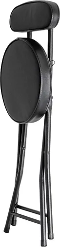 Miniatura 5 de パール金属(PEARL METAL) Respaldo incluido, BLKP Silla de tubo plegable, 28.7 in, negro mate