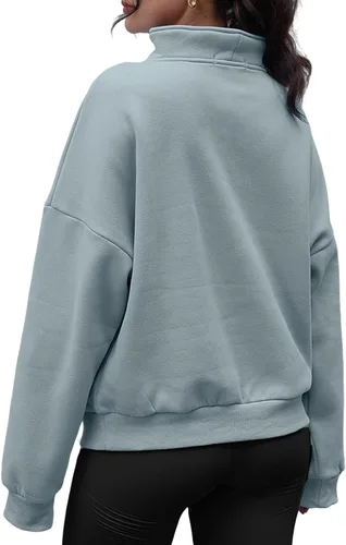 Miniatura 3 de Trendy Queen Sudaderas con media cremallera para mujer, sudaderas con capucha de gran tamaño, suéteres de otoño 2023 Y2K ropa de invierno