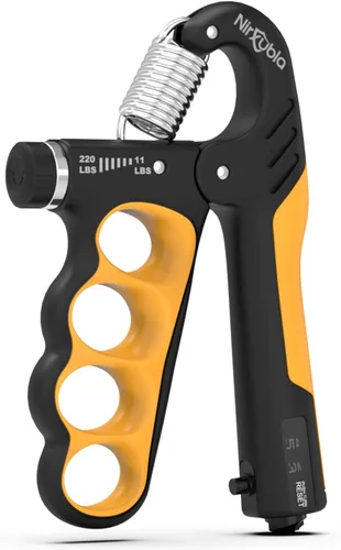 Entrenador fortalecedor de agarre de mano, resistencia ajustable, 11 LBS-220 libras, fortalecedor de antebrazo, exprimidor de mano con contador