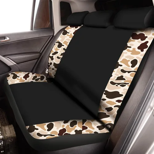 Miniatura 6 de Frienda Juego completo de 13 fundas de asiento de automóvil con estampado de camuflaje para mujeres y hombres, accesorios de automóvil de goma