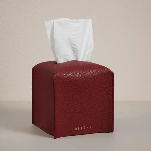Miniatura 8 de OLETHA Funda cuadrada para caja de pañuelos, decoración estética de escritorio para habitación, hogar y oficina, soporte para cajas de pañuelos