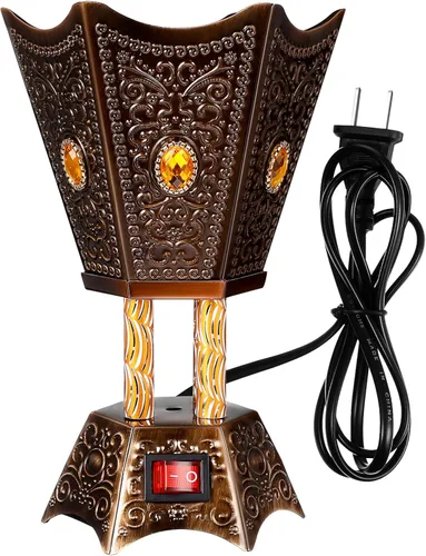 Ciieeo Quemador de incienso árabe eléctrico de escritorio enchufable para decoración del hogar y relajación de aromaterapia, compacto, 6.69 x 4.52 x