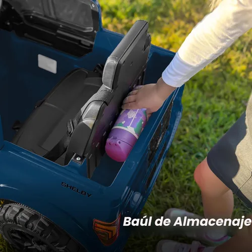 Miniatura 5 de Hikiddo Ford Shelby F-150 con Licencia - Carro de Paseo para Niños, Carro Eléctrico de 12V para Niños de 3-6 Años con Control Remoto - Azul