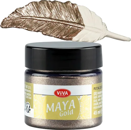 Miniatura 20 de Viva Decor Maya Gold (verde manzana) 1.52 onzas líquidas - Pintura acrílica metálica brillante para trabajos creativos en madera, vidrio