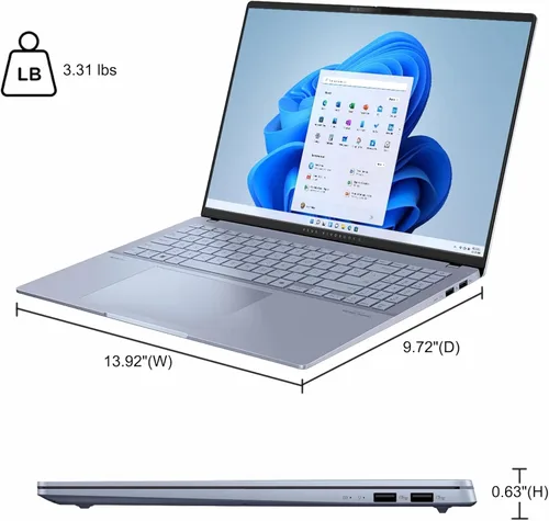 Miniatura 8 de ASUS Vivobook S16 AI PC Laptop 16" 2.8k OLED 120Hz (600nits, 100% DCI-P3) Intel 16-core Ultra 9 285H 32GB RAM 1TB SSD retroiluminado para Creator