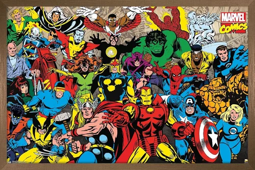 Miniatura 13 de Trends International Marvel Comics - Póster de pared con línea retro, 22.375 x 34 pulgadas, versión premium sin marco