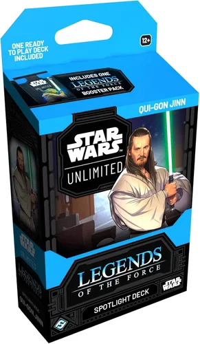 Star Wars: Unlimited TCG Legends of The Force Qui-Gon Jinn Spotlight Deck - Baraja de 50 cartas lista para jugar con cartas exclusivas, edades 12+,