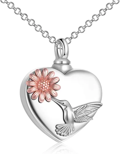 YFN Collares de urna para cenizas, de plata de ley, alas de ángel de la guarda, collares de urna para cenizas, cremación de mascotas, joyería de