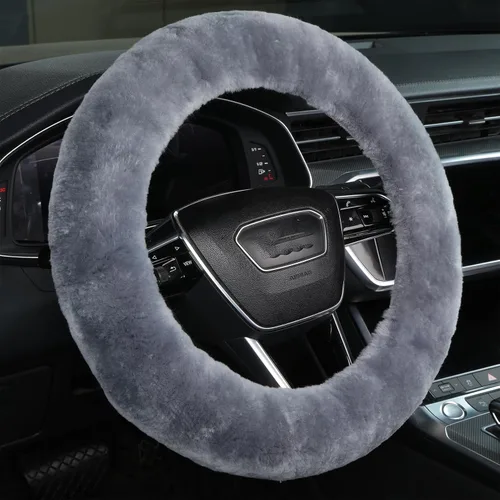 Miniatura 30 de OGLAND - Funda para volante de automóvil de lana de oveja esponjosa suave y esponjosa para vehículo automotriz universal, para mujer y hombre, 14
