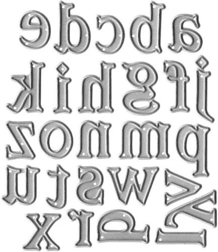 Miniatura 7 de Troqueles de corte del alfabeto mayúscula de metal, huecos, 26 letras del alfabeto, palabras, troqueladas, plantillas en relieve, molde de plantilla