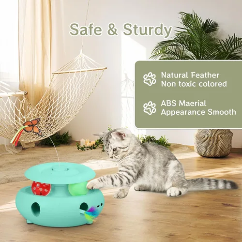 Miniatura 5 de Juguetes para gatos, juguetes interactivos 3 en 1 para gatos de interior, juguete interactivo automático recargable con mariposa aleteante, sensor