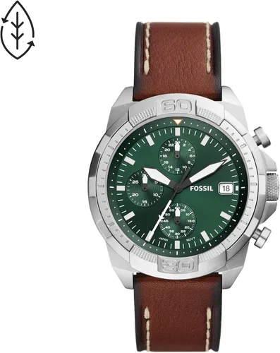 Miniatura 5 de Fossil Bronson Reloj casual de cuarzo para hombre con correa de acero inoxidable o cuero, Reloj cronógrafo Bronson