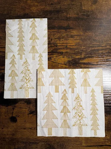 Miniatura 4 de IHR Ideal Home Range Servilletas de cena Marimekko toallas de mano desechables de papel de 3 capas, 8.5 x 4.5 pulgadas, Kuusikossa (blanco/dorado)