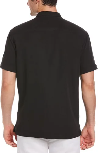 Miniatura 2 de Cubavera Camisa de campamento cubana de manga corta para hombre con paneles de inserción en contraste