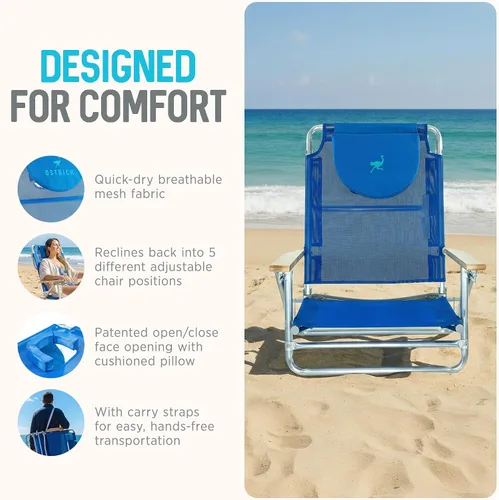 Miniatura 6 de Ostrich SBSC-1016B South Beach Silla de arena, azul