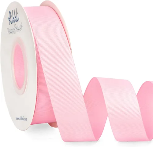 Miniatura 18 de Ribbli - Cinta de grogrén rosa perla, 1-1/2 pulgadas x 25 yardas continuas, uso para lazos DIY, accesorios para el cabello, envoltura de regalos