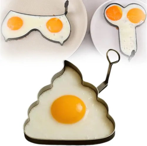 Miniatura 8 de Divertido molde de huevo de dedo medio, molde único para huevos cocidos, anillos de huevo para freír huevos, anillo de huevo antiadherente, 4 piezas